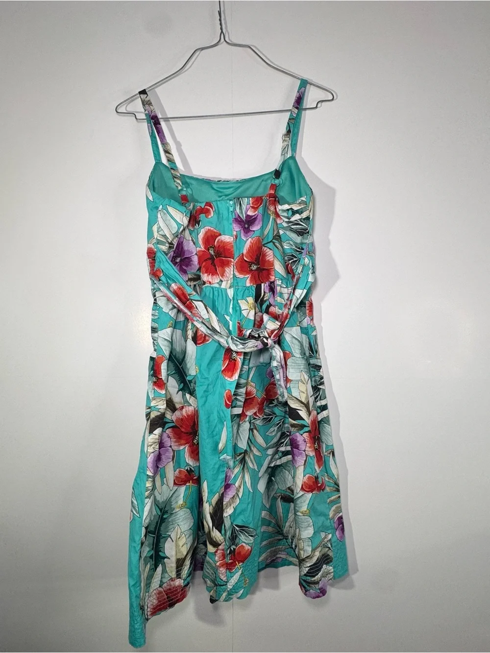 Roz & Ali Teal Strapless Floral Sundress size 6 women’s